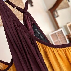 Banana Republic Maroon and Mustard Dress